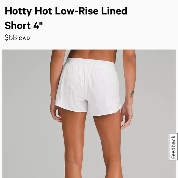 Lulu Lemon Hotty Hot Low-Rise Lined Short 4” size 12 - Picture 5 of 8